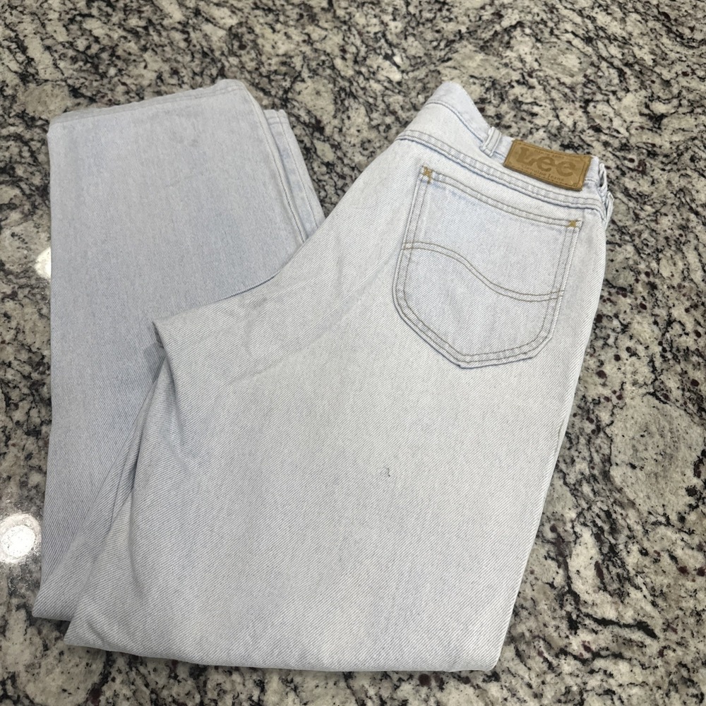 VTG 80s‎ Mr. Lee Denim Mom Jeans Light Wash High Waist USA 32x29